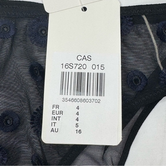 NWT SIMONE PERELE Cassie Embroidered Sheer Bikini Panties Navy Purple Size L - Picture 9 of 16